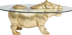 Fashion KARE Design Stolik kawowy Hippo 80 cm złoty - blat szklany - KARE