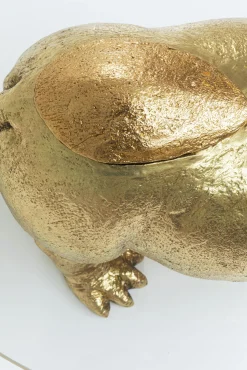 Fashion KARE Design Stolik kawowy Hippo 80 cm złoty - blat szklany - KARE