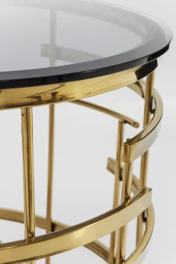 Best KARE Design Stolik kawowy Jupiter Ø55 cm transparentno-złoty - KARE