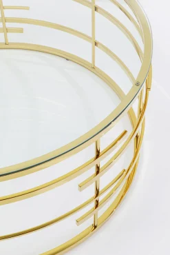 Outlet KARE Design Stolik kawowy Jupiter Ø100 cm transparentno-złoty - KARE