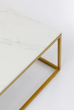 Discount KARE Design Stolik kawowy Key West 90x90 cm biało-złoty - KARE