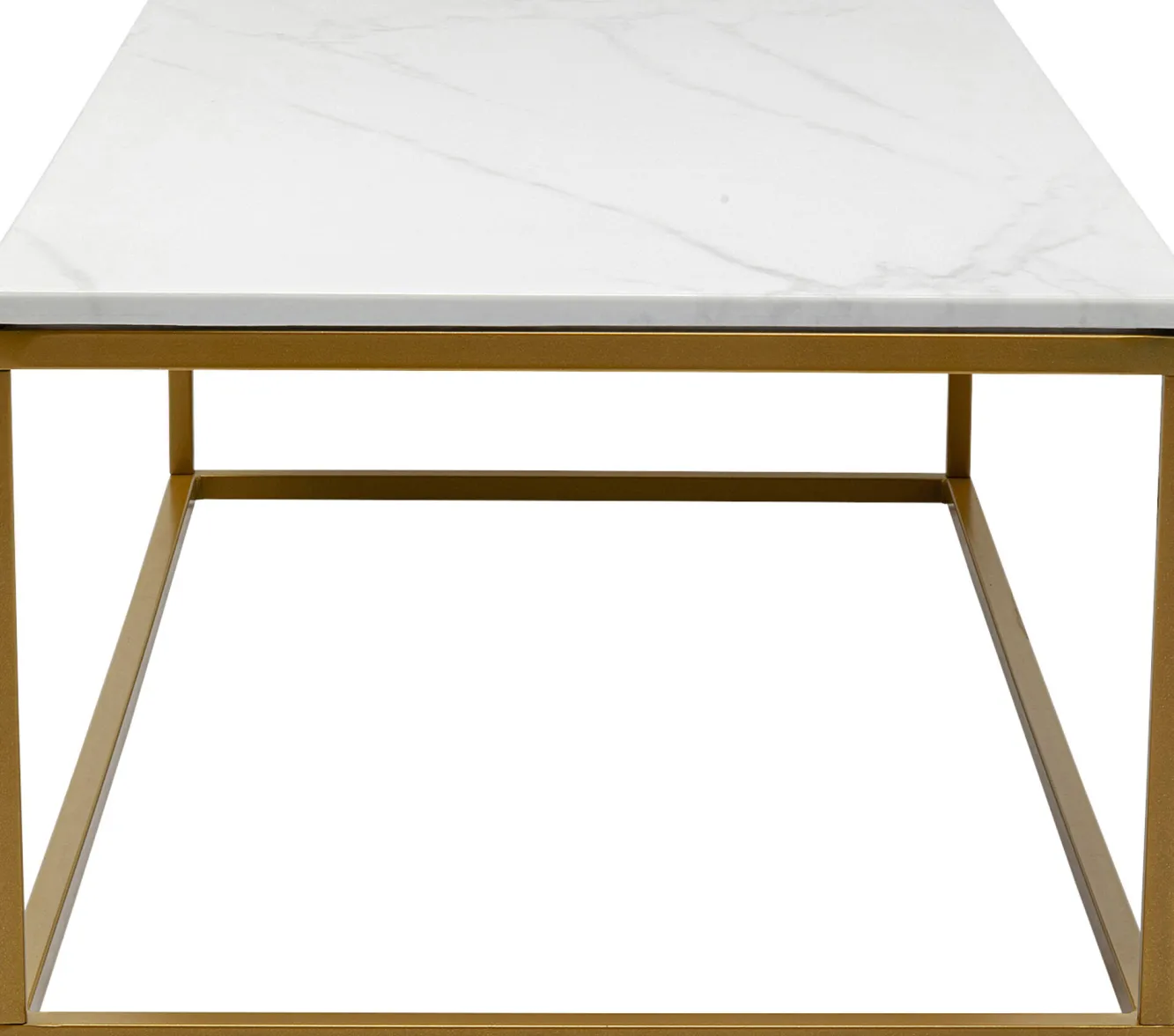 Discount KARE Design Stolik kawowy Key West 120x60 cm biało-złoty - KARE