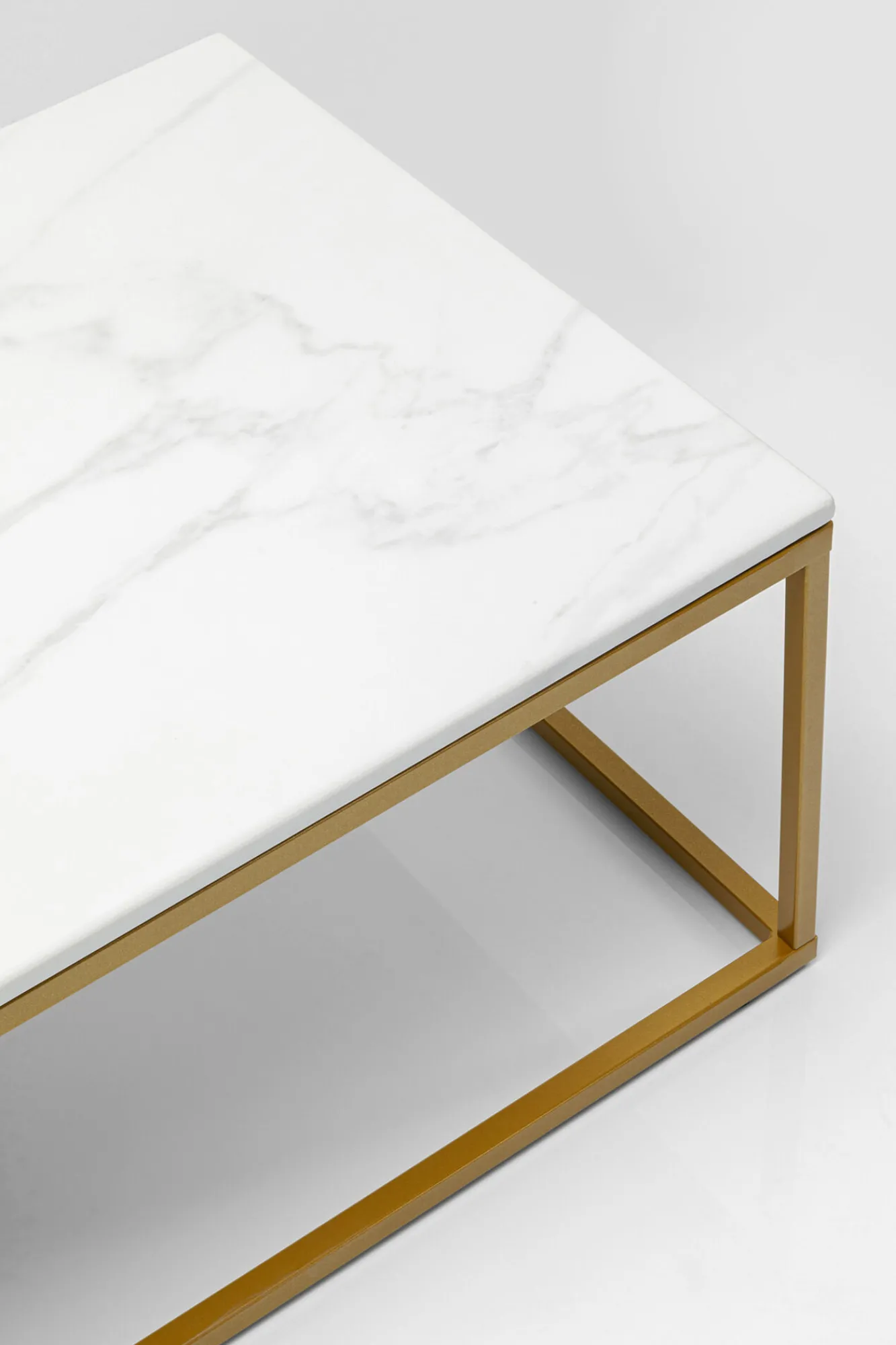 Discount KARE Design Stolik kawowy Key West 120x60 cm biało-złoty - KARE