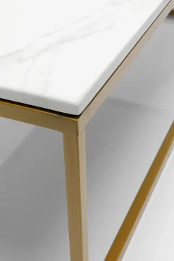 Discount KARE Design Stolik kawowy Key West 120x60 cm biało-złoty - KARE