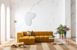 Discount KARE Design Stolik kawowy Key West 120x60 cm biało-złoty - KARE