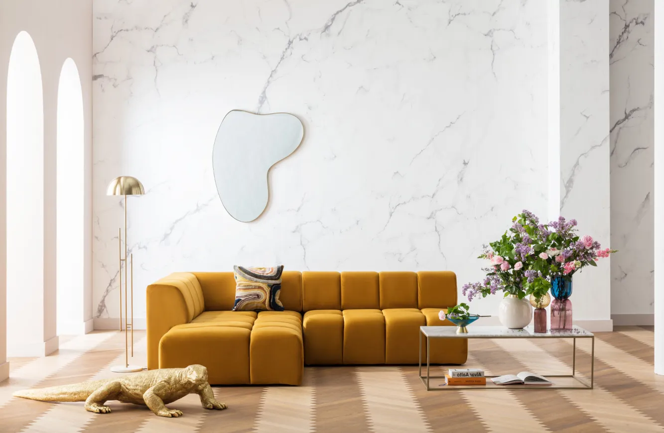 Discount KARE Design Stolik kawowy Key West 120x60 cm biało-złoty - KARE