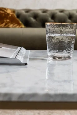 Discount KARE Design Stolik kawowy Key West 120x60 cm biało-złoty - KARE