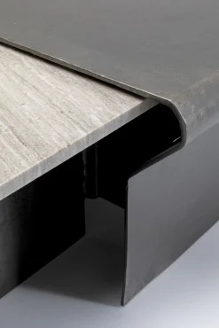 Online KARE Design Stolik kawowy loft marmur i ciemnoszare aluminium 142x70 cm - KARE