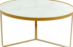 Online KARE Design Stolik kawowy Marble Ø55xH38 cm złoty - KARE