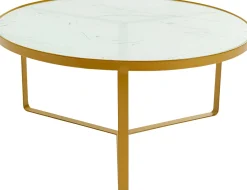 Online KARE Design Stolik kawowy Marble Ø55xH38 cm złoty - KARE