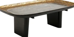 Online KARE Design Stolik kawowy marmur i aluminium szaro-złoty 123x76 cm - KARE