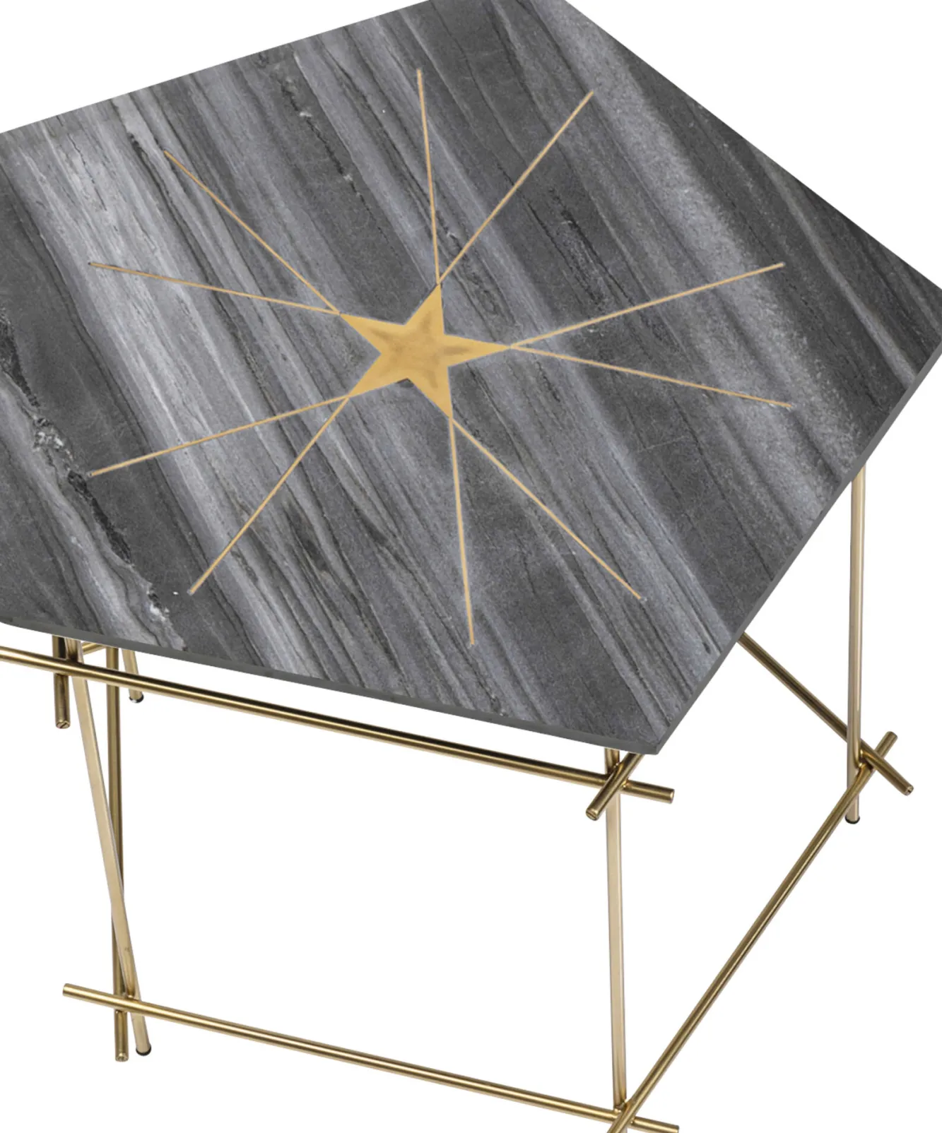 Best KARE Design Stolik kawowy Mystic Pentagon 66x62 cm blat marmur - KARE