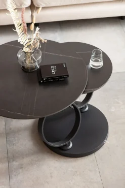 New KARE Design Stolik kawowy obrotowy Beverly 133x80 cm czarny - KARE