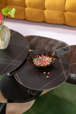 New KARE Design Stolik kawowy obrotowy Beverly 133x80 cm czarny - KARE