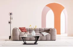 Outlet KARE Design Stolik kawowy obrotowy Franklin 150x58 cm blaty szklane - KARE