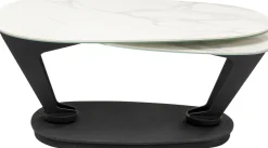 Outlet KARE Design Stolik kawowy obrotowy Franklin 150x58 cm blaty szklane - KARE