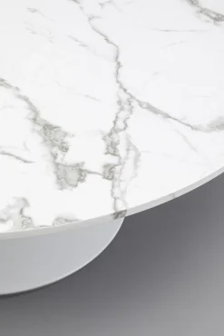 New KARE Design Stolik kawowy okrągły biały blat MDF imitacja marmuru Ø110 cm - KARE