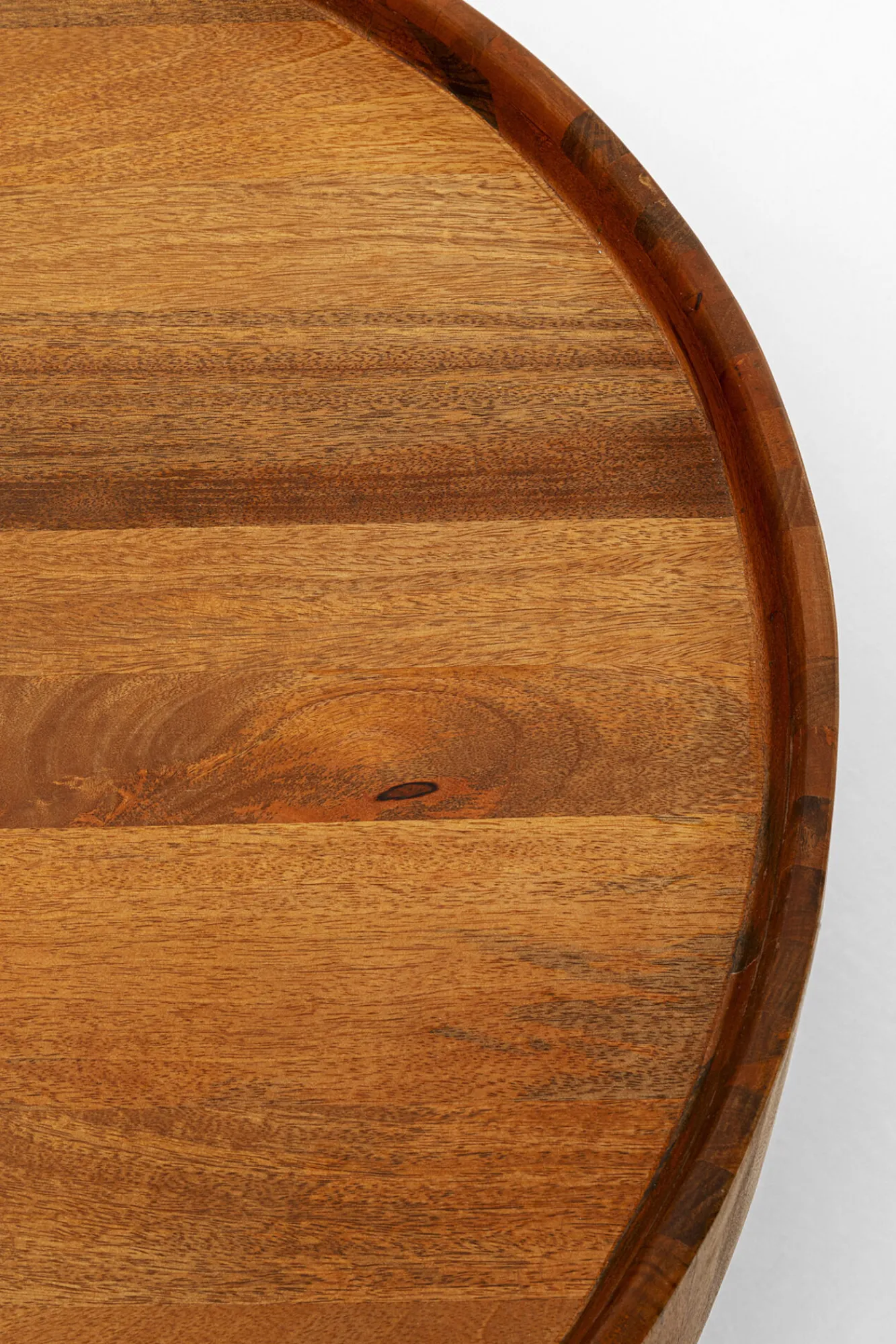 Clearance KARE Design Stolik kawowy okrągły brązowy z drewna mango Ø80 cm - KARE