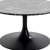 Outlet KARE Design Stolik kawowy okrągły czarny blat MDF imitacja marmuru Ø80 cm - KARE