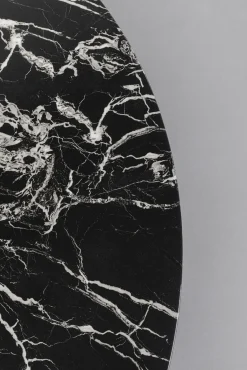 New KARE Design Stolik kawowy okrągły czarny blat MDF imitacja marmuru Ø110 cm - KARE