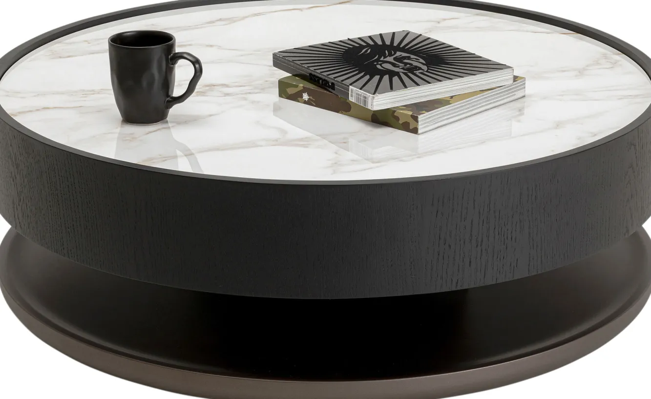 Clearance KARE Design Stolik kawowy okrągły fornir i kamionka Ø93 cm - KARE