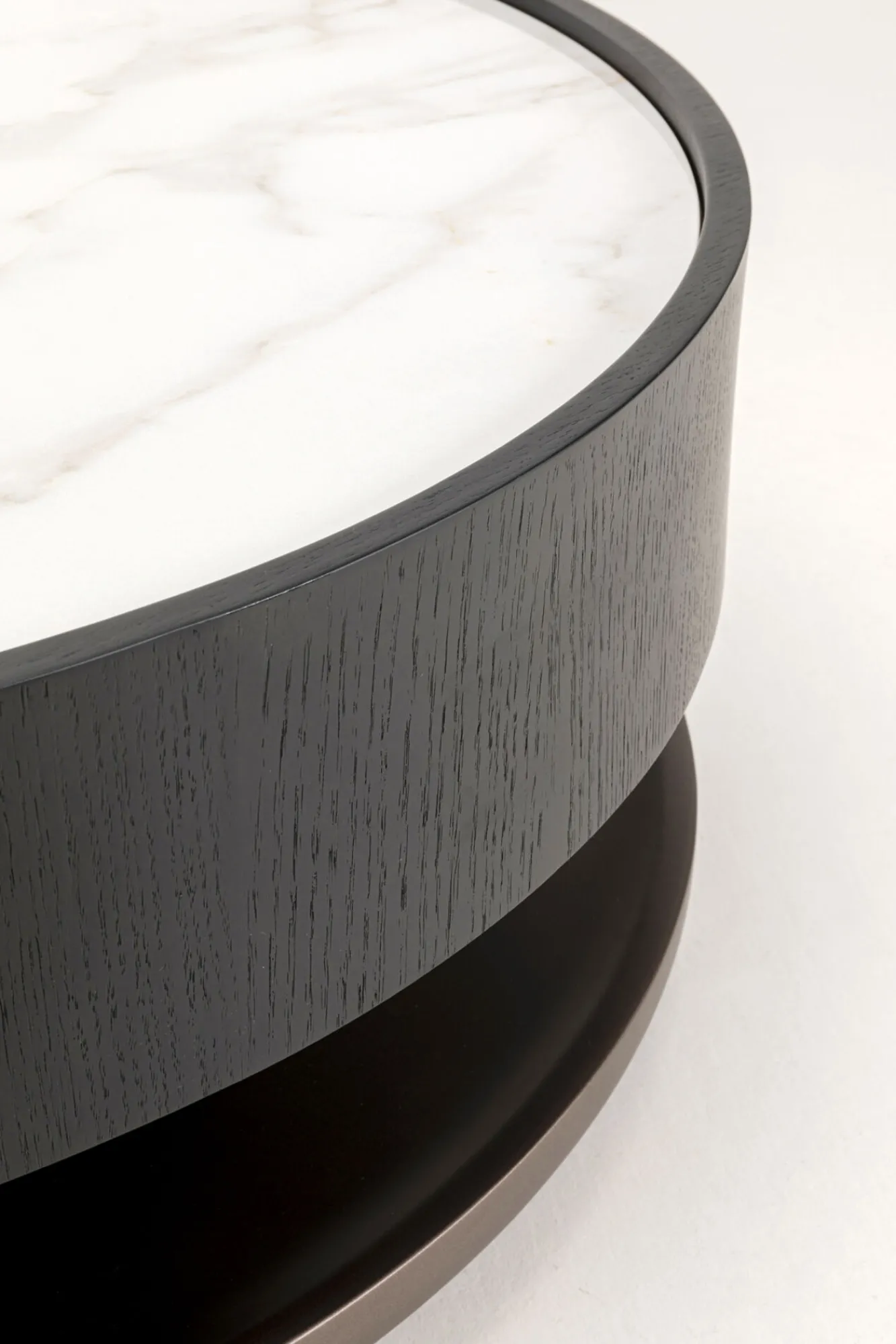 Clearance KARE Design Stolik kawowy okrągły fornir i kamionka Ø93 cm - KARE