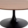 Fashion KARE Design Stolik kawowy okrągły kolor orzech podstawa stalowa czarna Ø110 cm - KARE