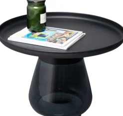 Online KARE Design Stolik kawowy okrągły stal czarna i szkło przydymione Ø60 cm - KARE