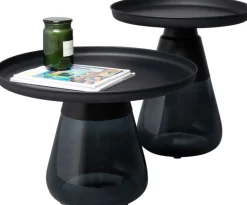 Online KARE Design Stolik kawowy okrągły stal czarna i szkło przydymione Ø60 cm - KARE