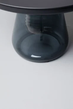 Online KARE Design Stolik kawowy okrągły stal czarna i szkło przydymione Ø60 cm - KARE