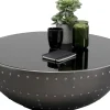 Discount KARE Design Stolik kawowy podstawa grafitowa włókno szklane i aluminium Ø83 cm blat szklany - KARE