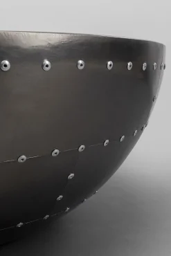 Discount KARE Design Stolik kawowy podstawa grafitowa włókno szklane i aluminium Ø83 cm blat szklany - KARE