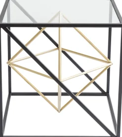 Hot KARE Design Stolik kawowy Prisma 45x45 cm transparentno-czarny - KARE