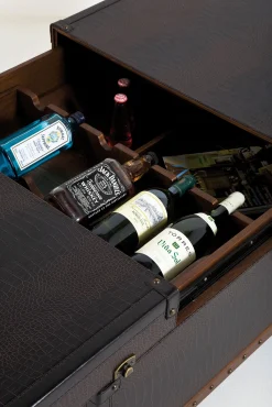 Fashion KARE Design Stolik kawowy rozkładany Bar Colonial 120x75 cm brązowy ekoskóra - KARE