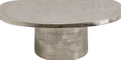 Hot KARE Design Stolik kawowy srebrny z aluminium 87x59 cm - KARE