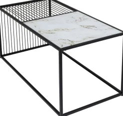 Sale KARE Design Stolik kawowy Twice 100x50 cm czarny - blat szklany - KARE