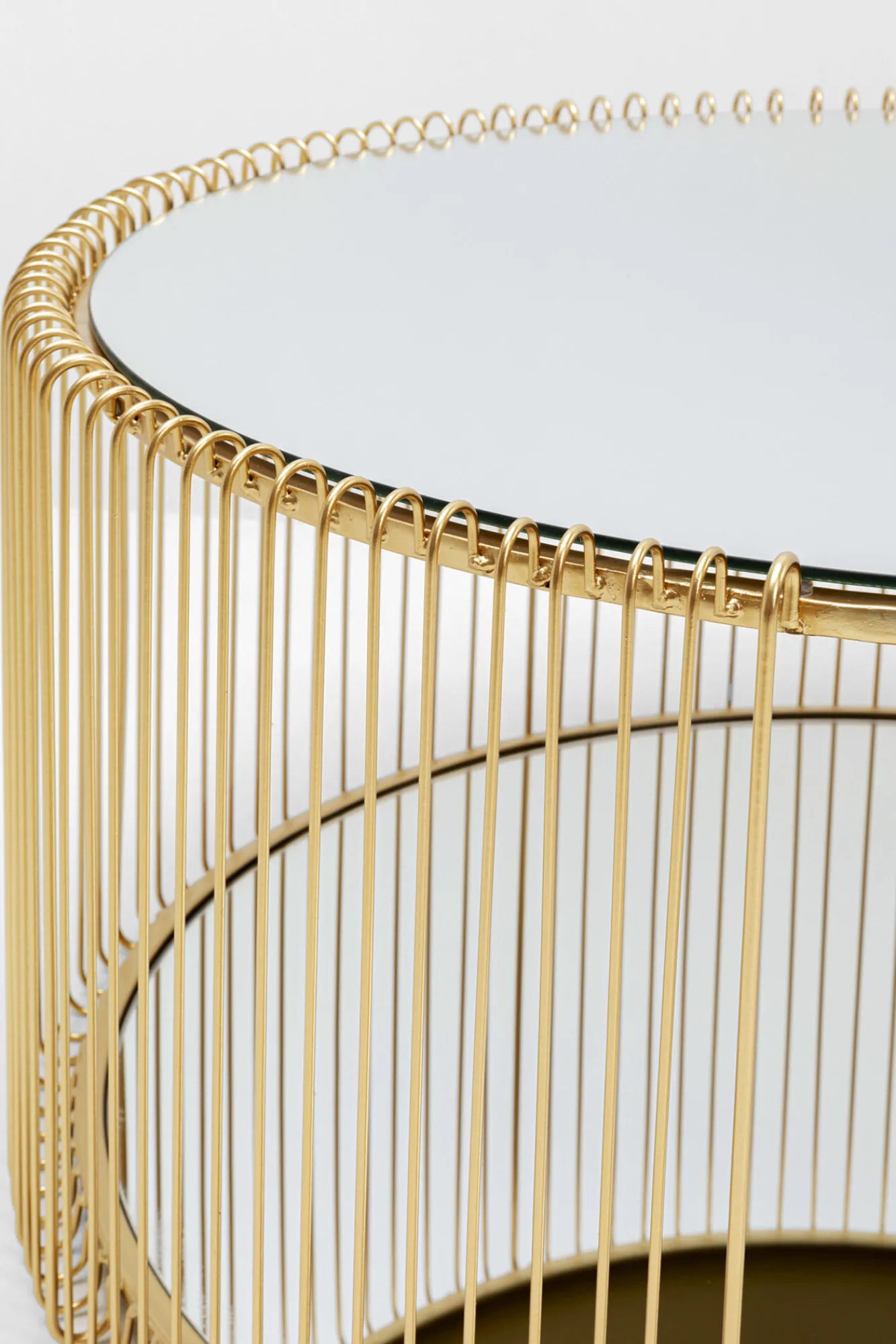 Online KARE Design Stolik kawowy Wire Double mosiężny Ø80cm - KARE