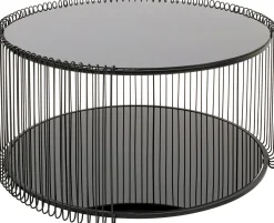 Fashion KARE Design Stolik kawowy Wire Double czarny Ø80cm - KARE