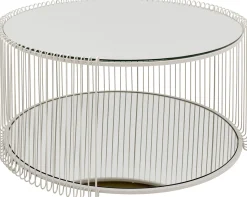 Clearance KARE Design Stolik kawowy Wire Double greige Ø80cm - KARE