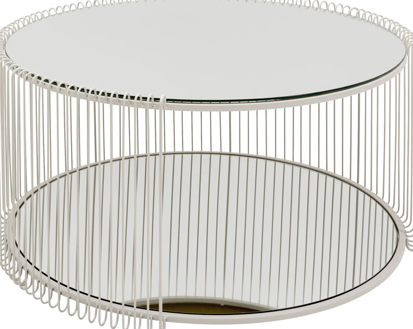 Clearance KARE Design Stolik kawowy Wire Double greige Ø80cm - KARE