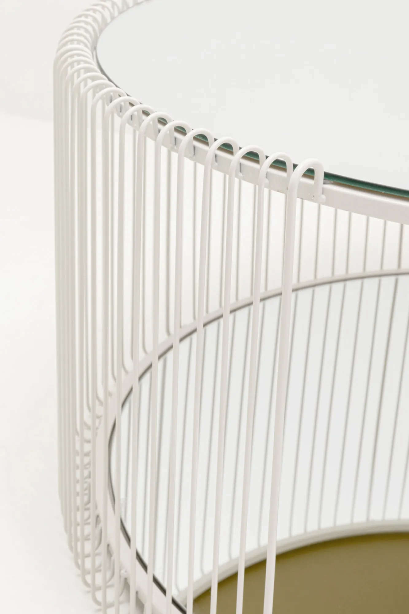 Clearance KARE Design Stolik kawowy Wire Double greige Ø80cm - KARE