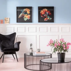 Fashion KARE Design Stolik kawowy Wire Uno Ø80 cm czarny - KARE