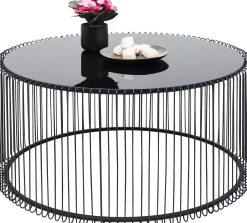 Fashion KARE Design Stolik kawowy Wire Uno Ø80 cm czarny - KARE