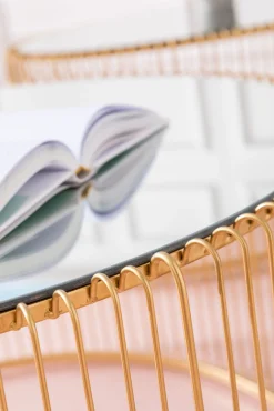 Outlet KARE Design Stolik kawowy Wire Uno Ø80 cm mosiężny - KARE