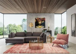 Outlet KARE Design Stolik kawowy Wire Uno Ø80 cm mosiężny - KARE