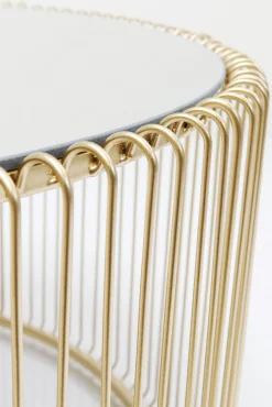 Outlet KARE Design Stolik kawowy Wire Uno Ø80 cm mosiężny - KARE