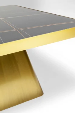 Online KARE Design Stolik kawowy z marmurowym blatem i złotą podstawą 80x80 cm - KARE