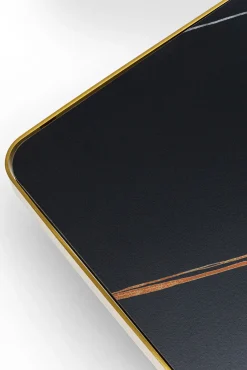 Online KARE Design Stolik kawowy z marmurowym blatem i złotą podstawą 80x80 cm - KARE