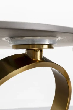 New KARE Design Stolik kawowy z obrotowymi okrągłymi blatami z ceramiki podstawa metalowa złota 133x80 cm - KARE