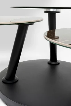 Outlet KARE Design Stolik kawowy z obrotowymi blatami szkło i ceramika 80-124x80 cm - KARE